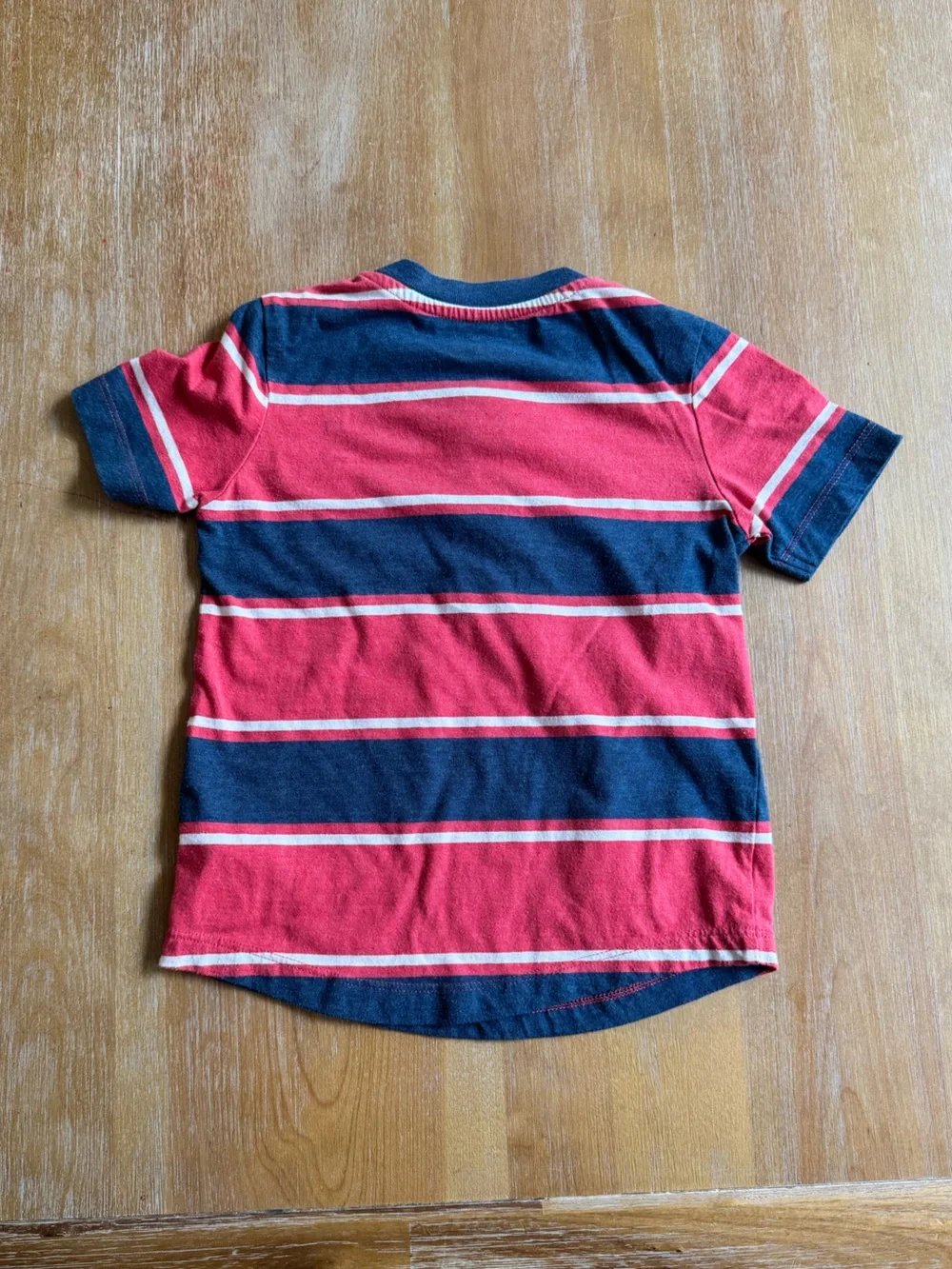 Toddler Boy - Size 3T -  (x2) Red & Navy Striped Henley Tee  and Navy Tee
